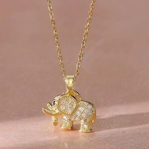 New Gorgeous Gold Elephant Pendant Necklace
